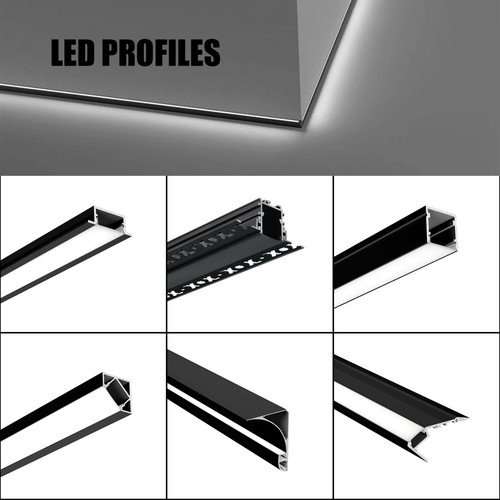 Black aluminium led strip - 2m,